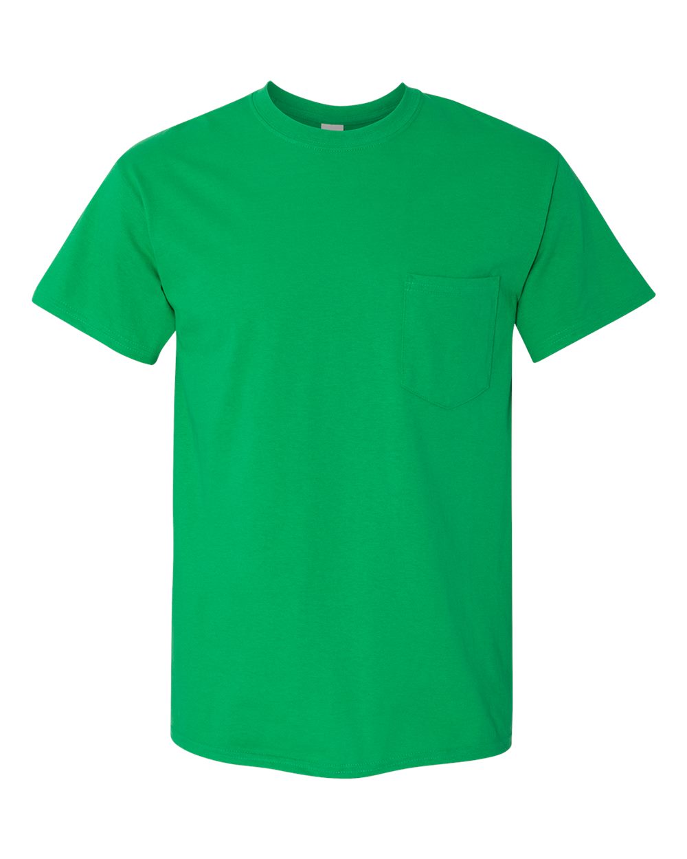 Front View of Irish Green Heavy Cotton™ Pocket T-Shirt - 5300