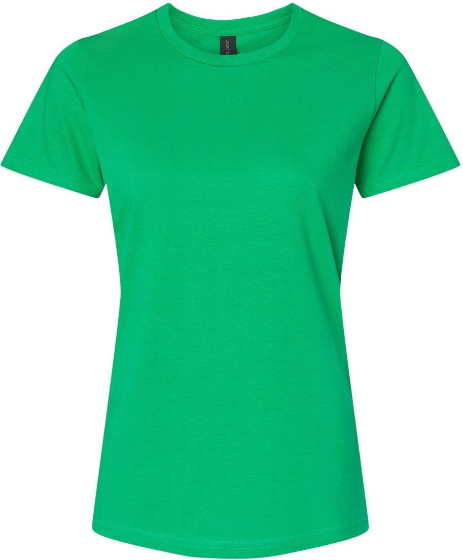Front View of Irish Green Softstyle® Women's Midweight T-Shirt - 65000L