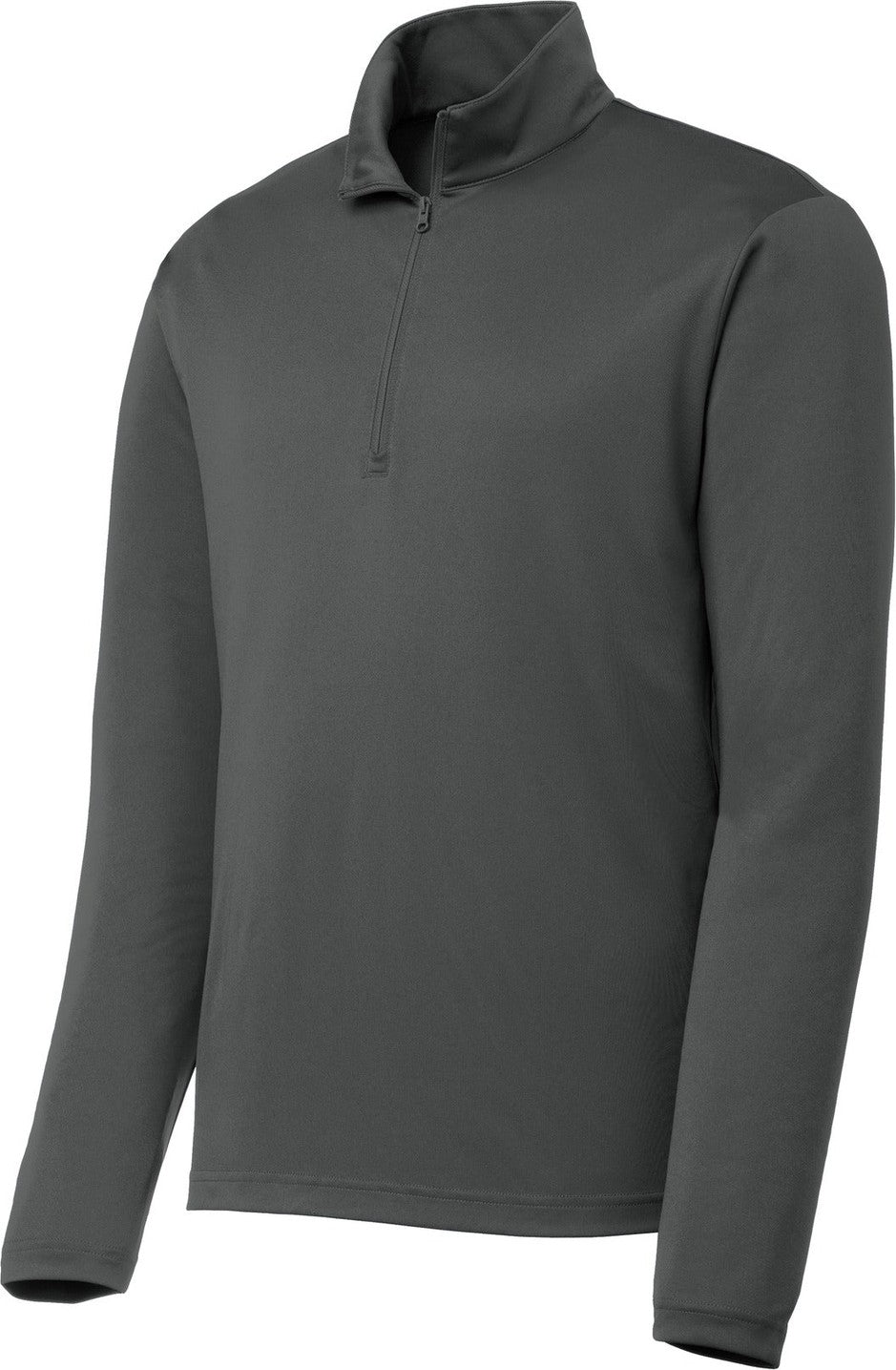 Front View of Iron Grey Sport-Tek PosiCharge Competitor 1/4-Zip Pullover. ST357