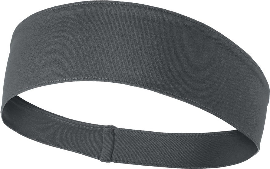 Front View of Iron Grey Sport-Tek PosiCharge Competitor Headband. STA35