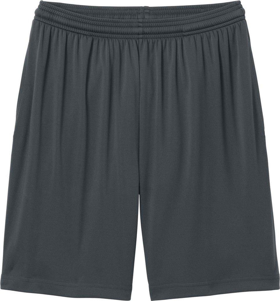 Front View of IronGrey Sport-Tek PosiCharge Competitor 7" Pocketed Short ST349P
