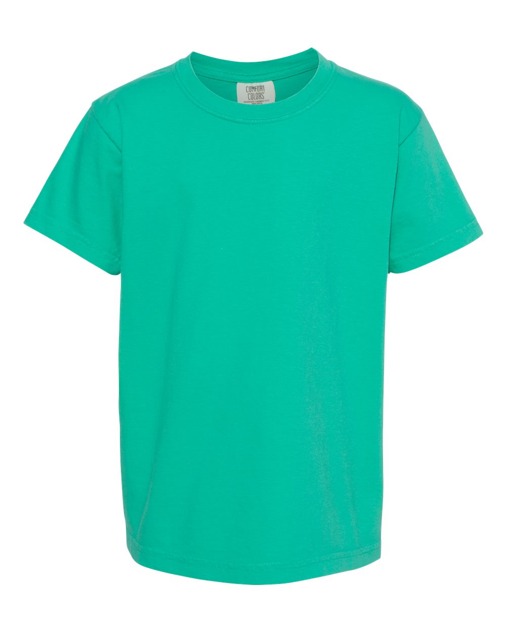 Front View of Island Green Garment-Dyed Youth Heavyweight T-Shirt - 9018