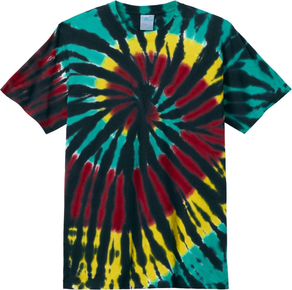 Front View of IslandSprl Port & Co Tie-Dye Tee. PC147