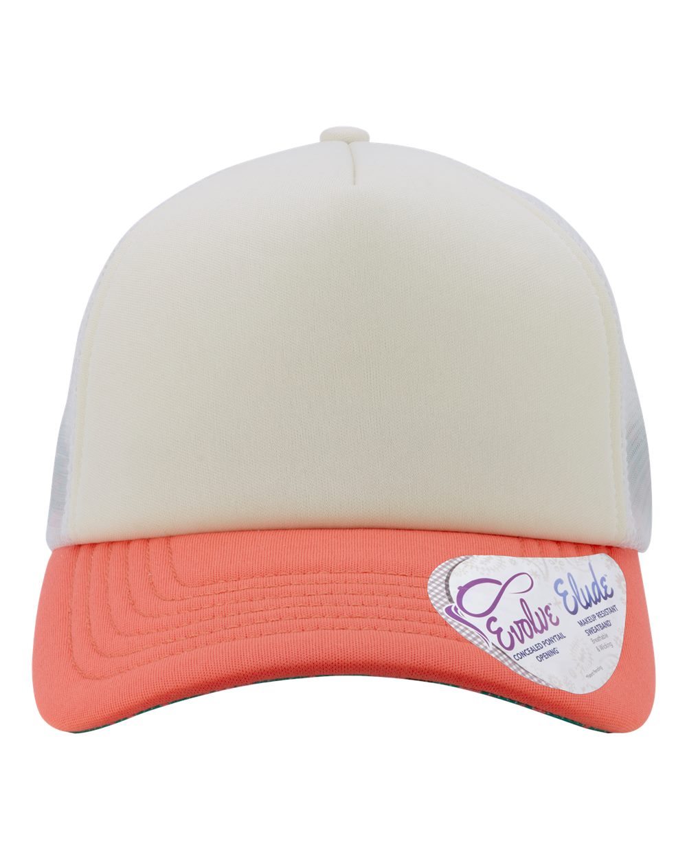 Ivory/ Sherbert/ White/ Floral Women's Foam Trucker Cap - ROSIE
