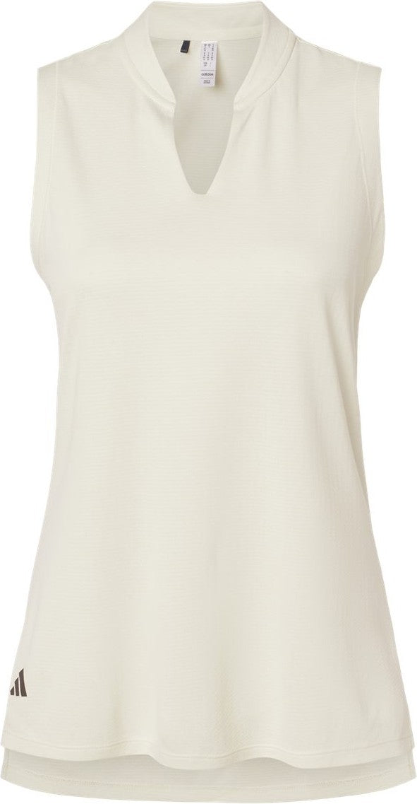 Front View of Ivory Women's Ultimate365 Textured Sleeveless Shirt - A1001