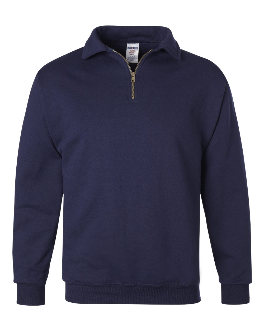 J. Navy Super Sweats NuBlend® Quarter-Zip Cadet Collar Sweatshirt - 4528MR