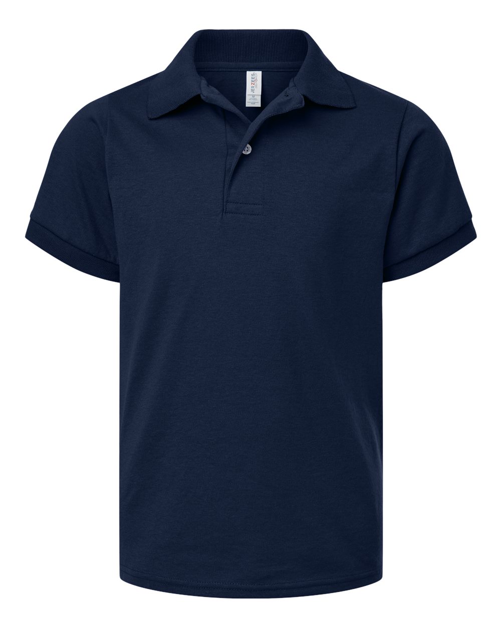 Front View of J. Navy Youth Dri-Power® Polo - 437K