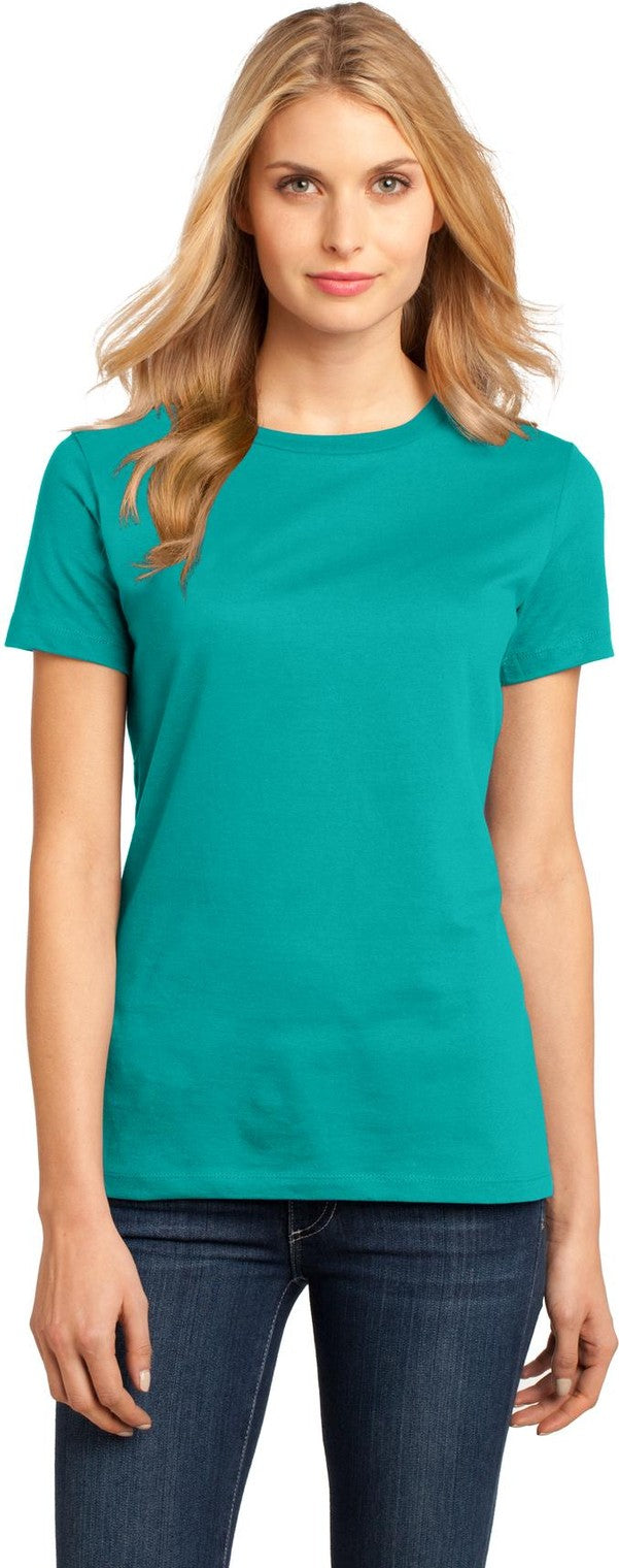 Front View of Jade District Women's Perfect Weight Tee. DM104L