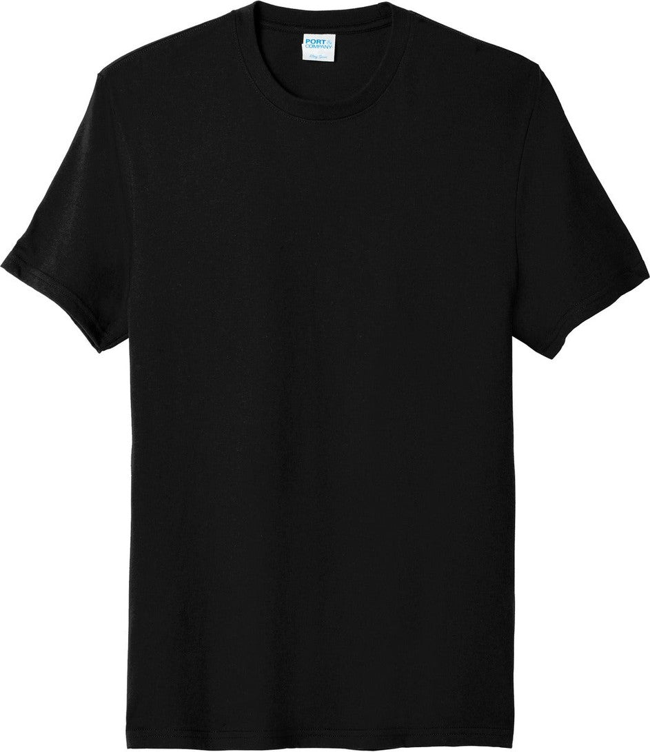Front View of Jet Black Port & Co Fan Favorite Blend Tee. PC455