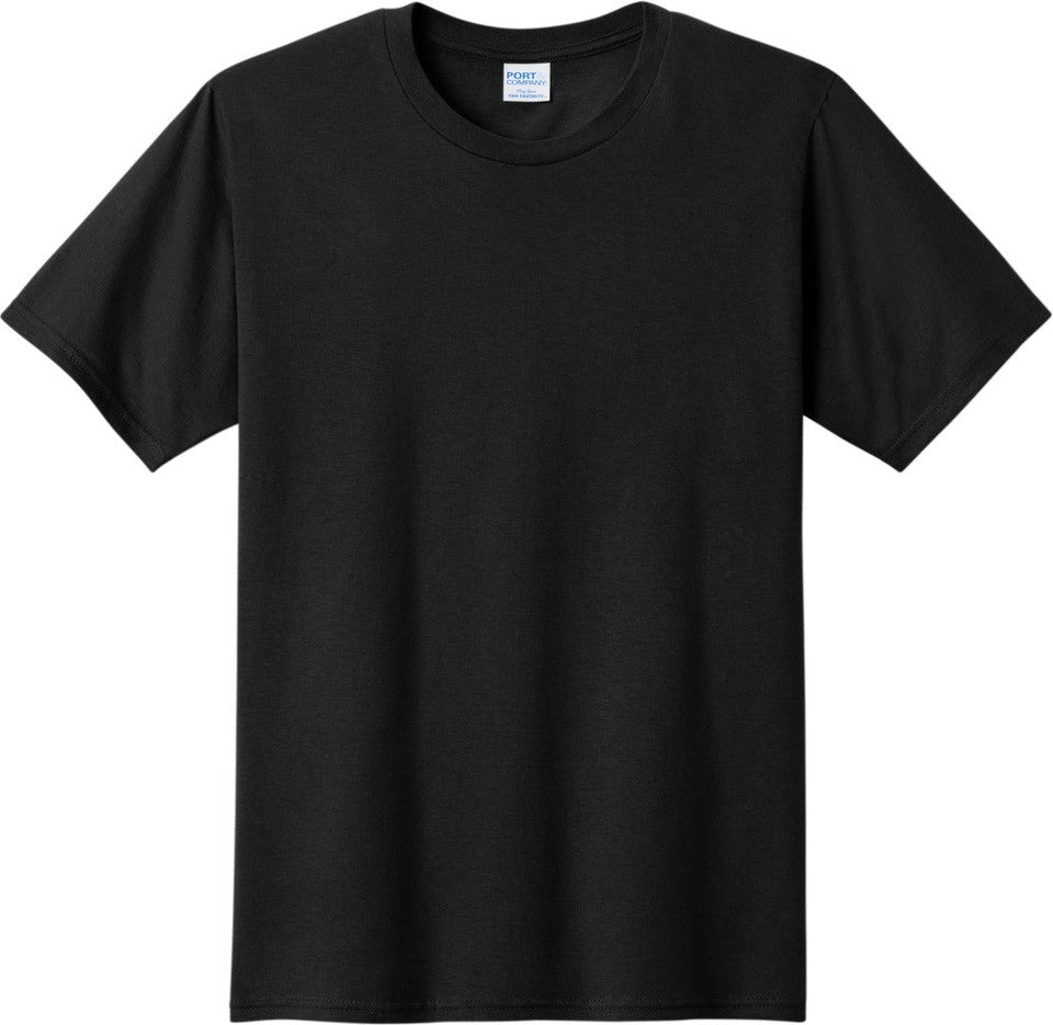 Front View of Jet Black Port & Co Fan Favorite Tee. PC450