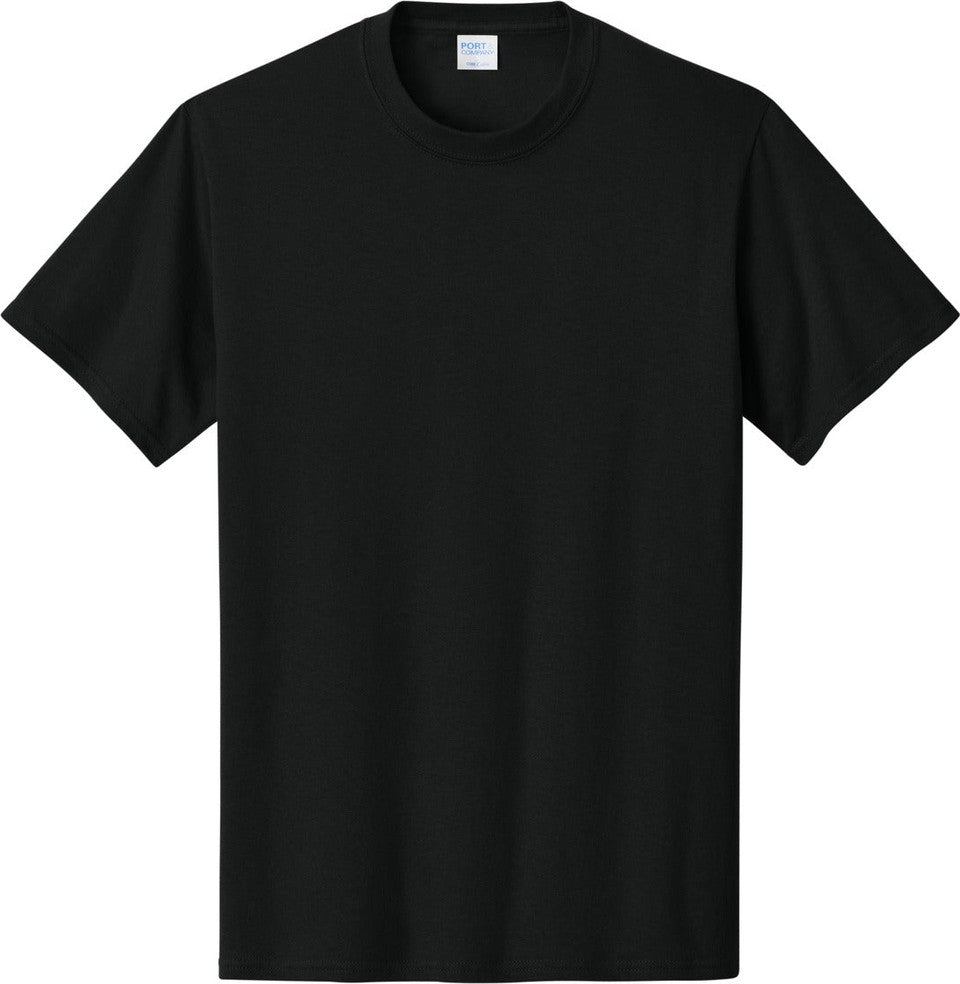 Front View of Jet Black Port & Co Tall Core Cotton Tee PC54T