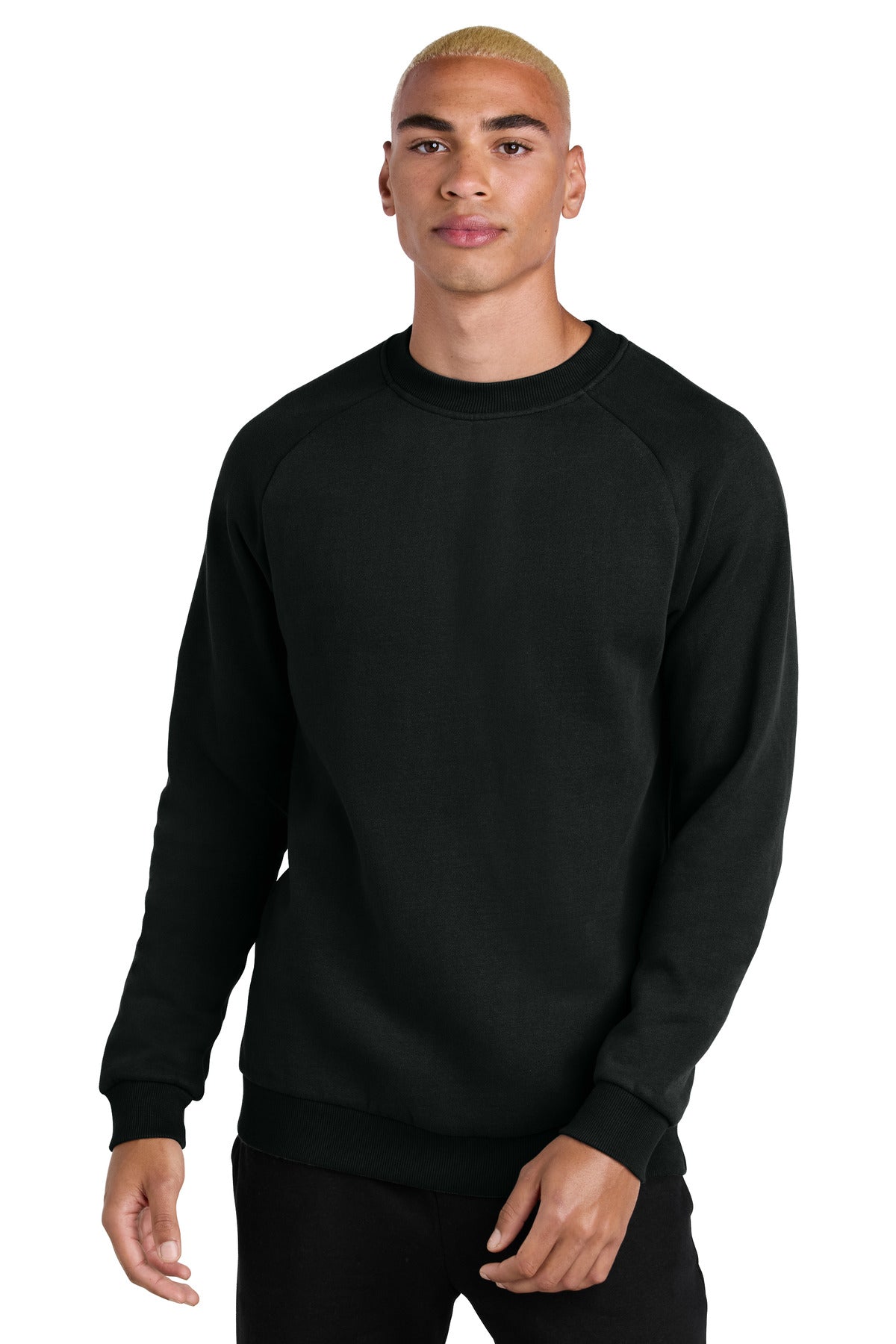 Front View of JetBlack District Cloud Fleece Crew DT7804