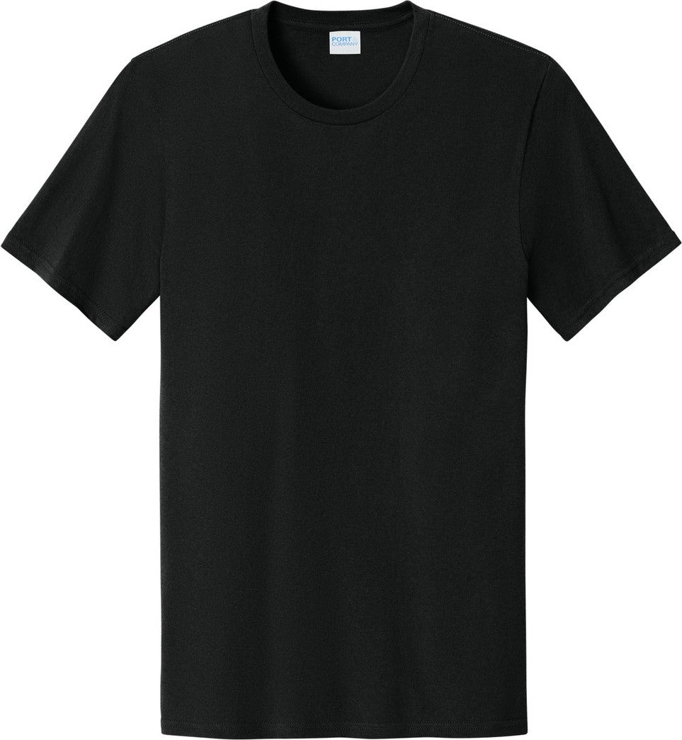 Front View of JetBlack Port & Co Easy Cotton Tee PC43