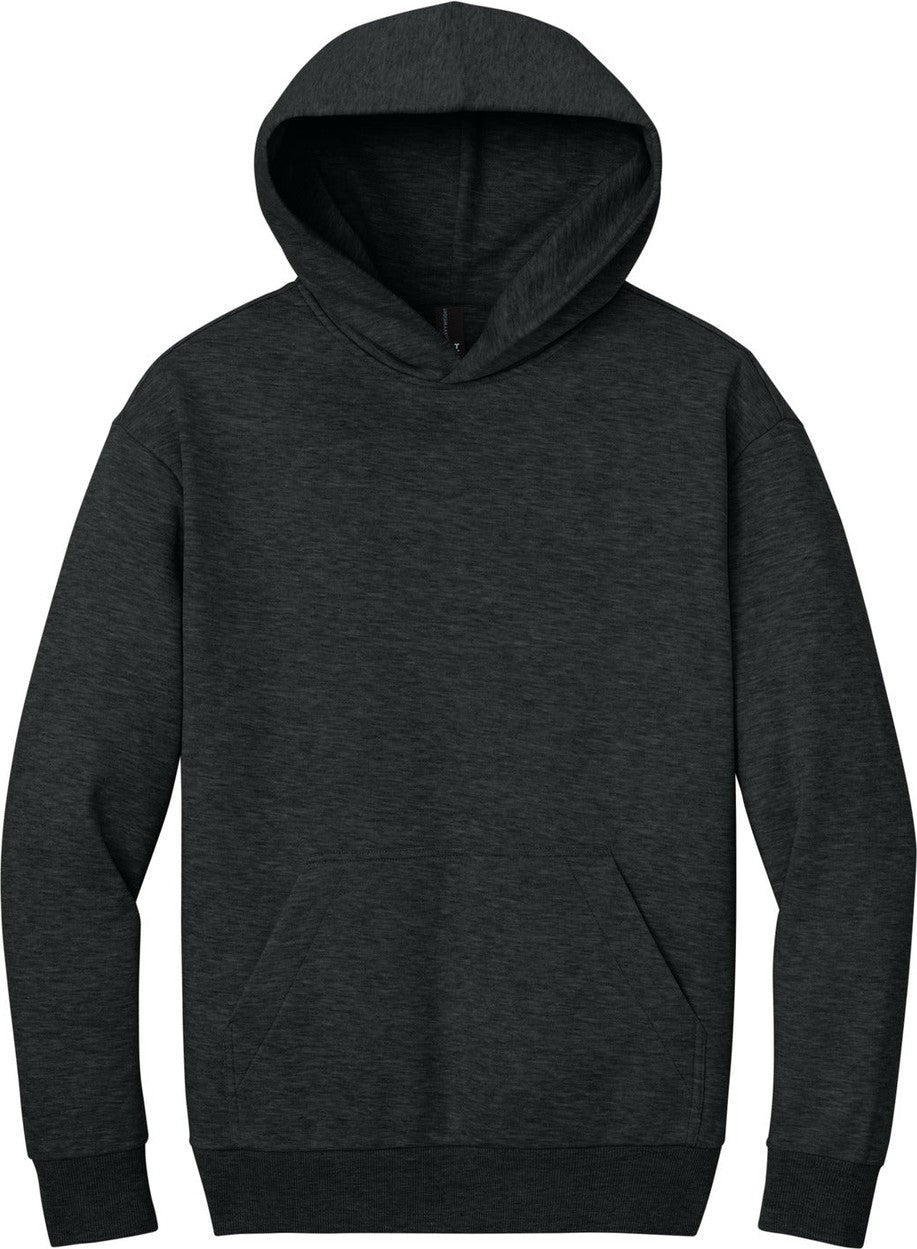 Front View of JetBlackHt District V.I.T. Heavyweight Fleece Hoodie DT6150