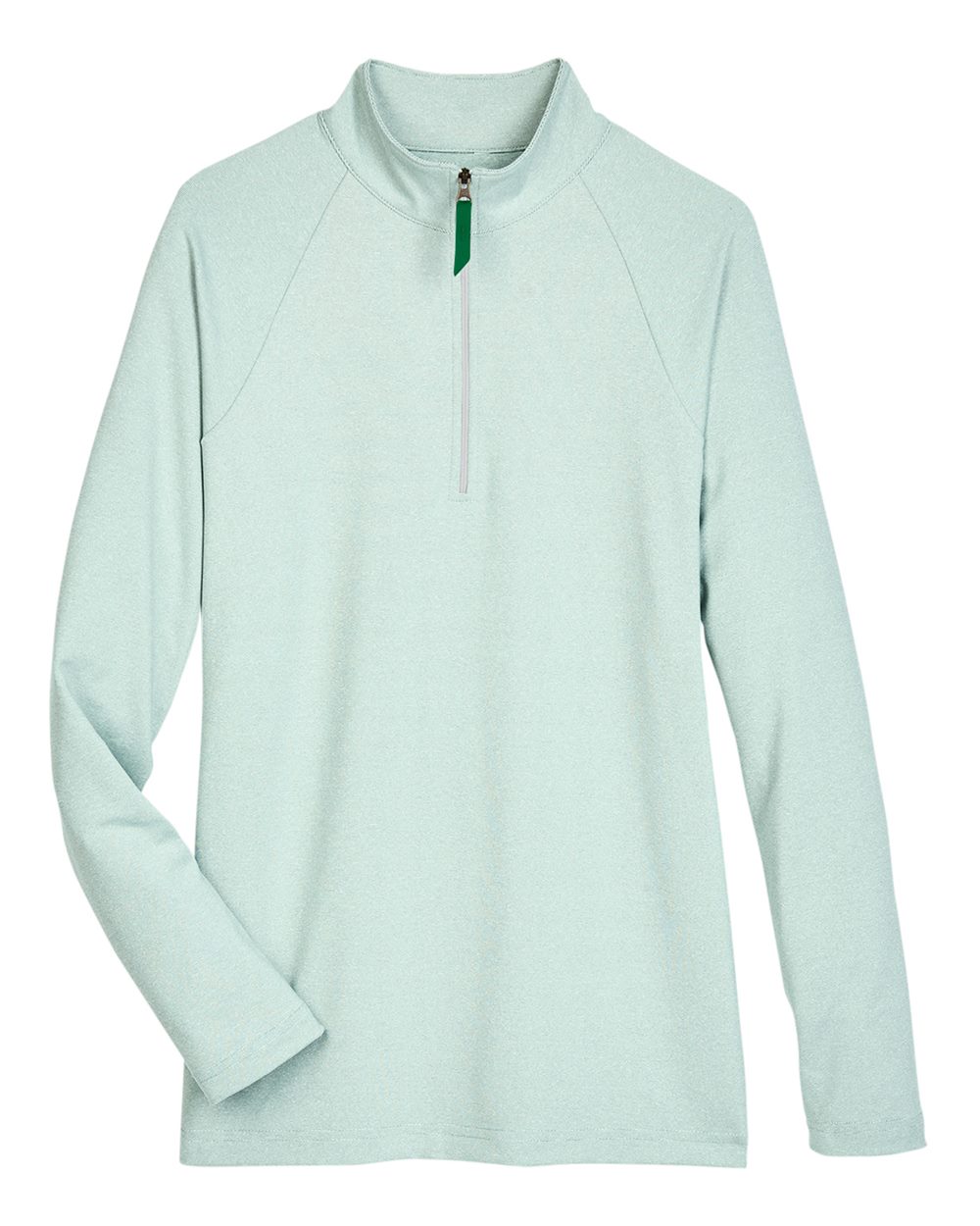 Front View of Kelly Green Women's CrownLux Performance® Clubhouse Micro-Stripe Quarter-Zip Pullover - DG480W