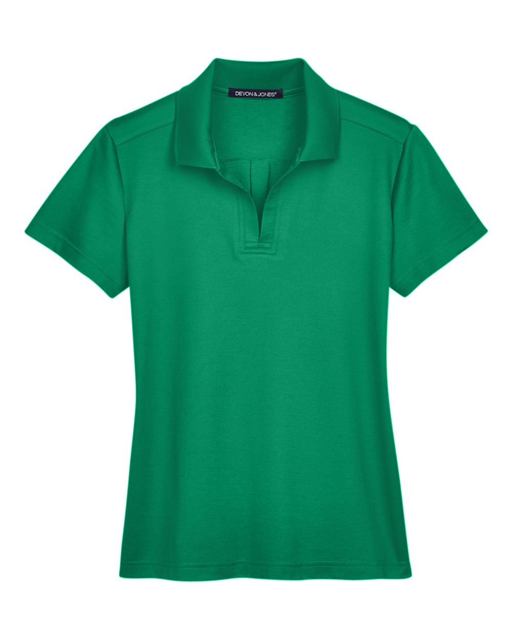 Front View of Kelly Green Women's CrownLux Performance® Plaited Polo - DG20W