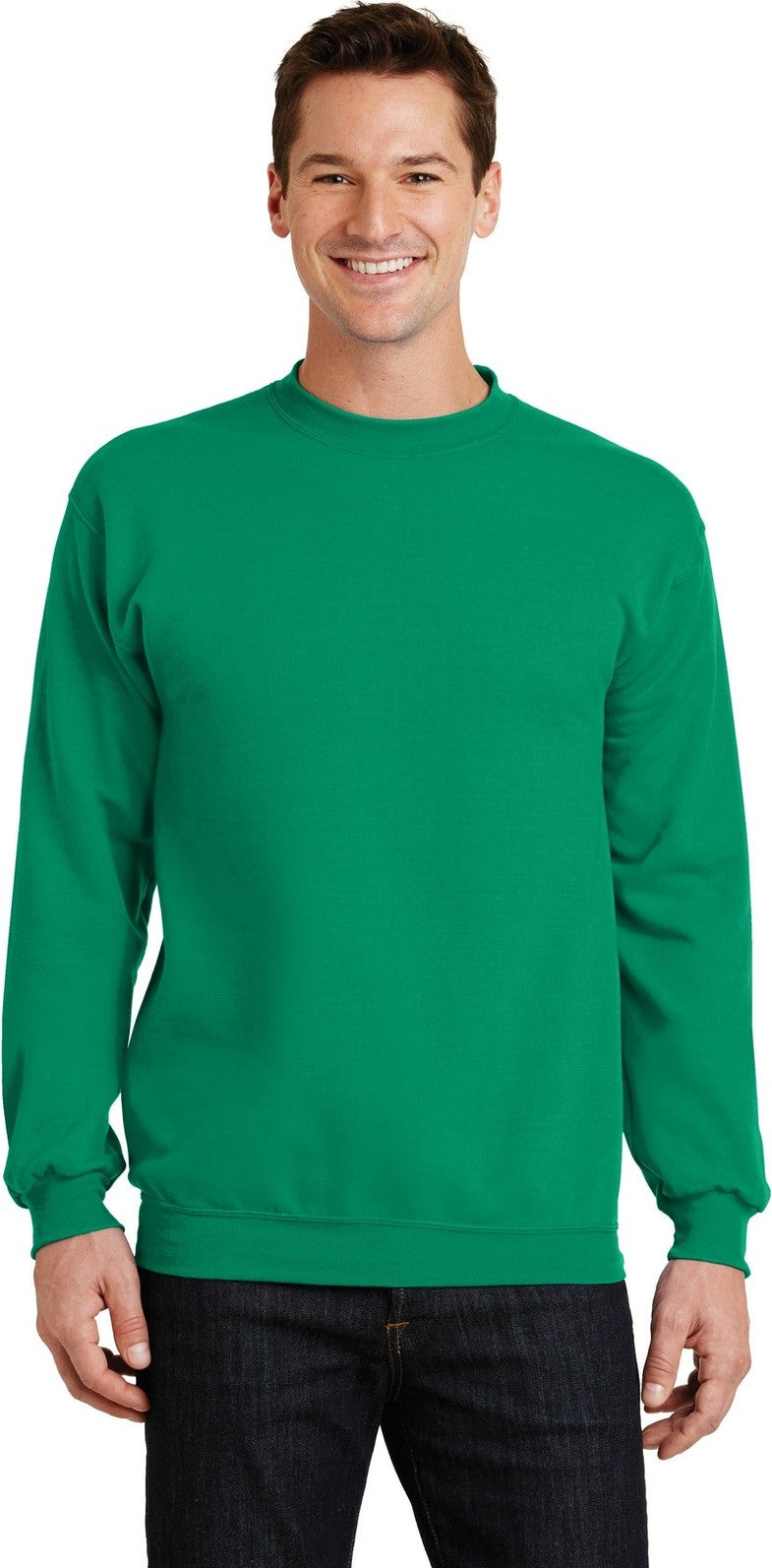 Front View of Kelly Port & Co Core Fleece Crewneck Sweatshirt. PC78
