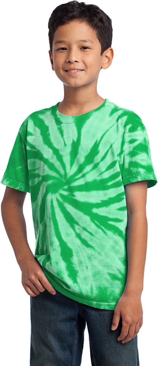 Front View of Kelly Port & Co Youth Tie-Dye Tee. PC147Y