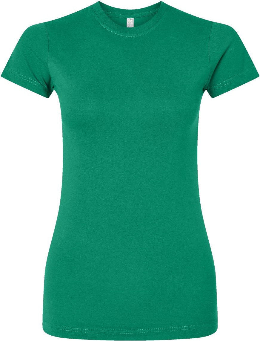 Front View of Kelly Women's Fitted Fine Jersey Tee - 3616