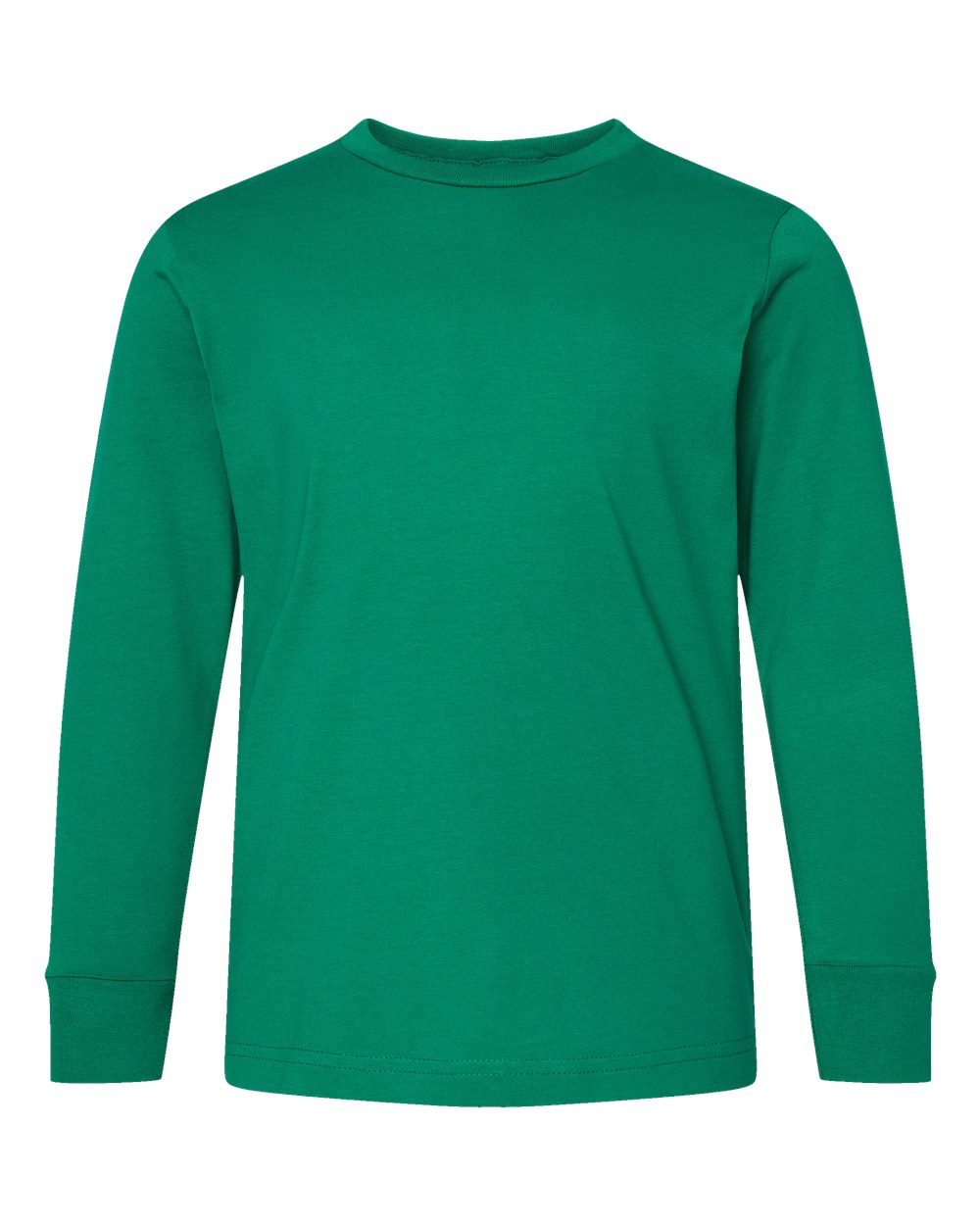 Front View of Kelly Youth Fine Jersey Long Sleeve Tee - 6201