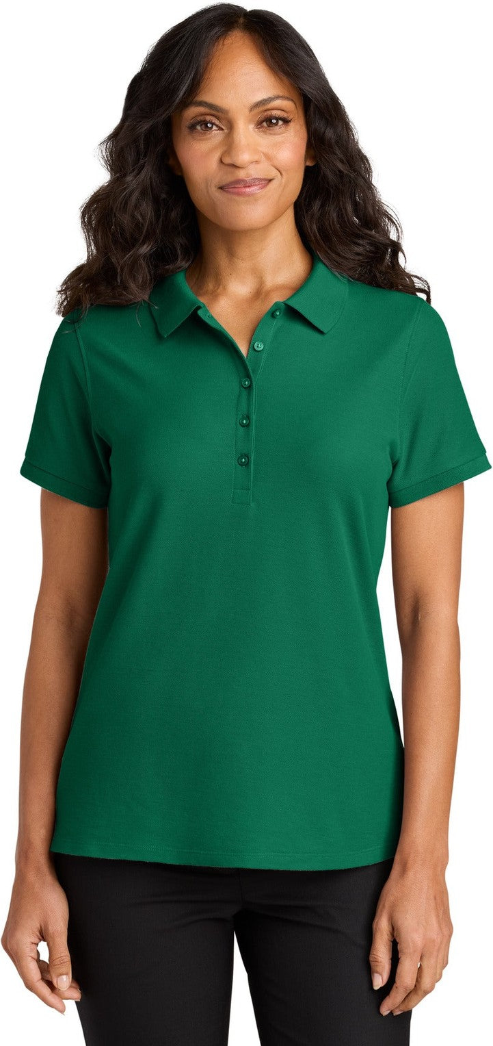 Front View of KellyGreen Port Authority Women's Wearever Signature Pique Polo LK200