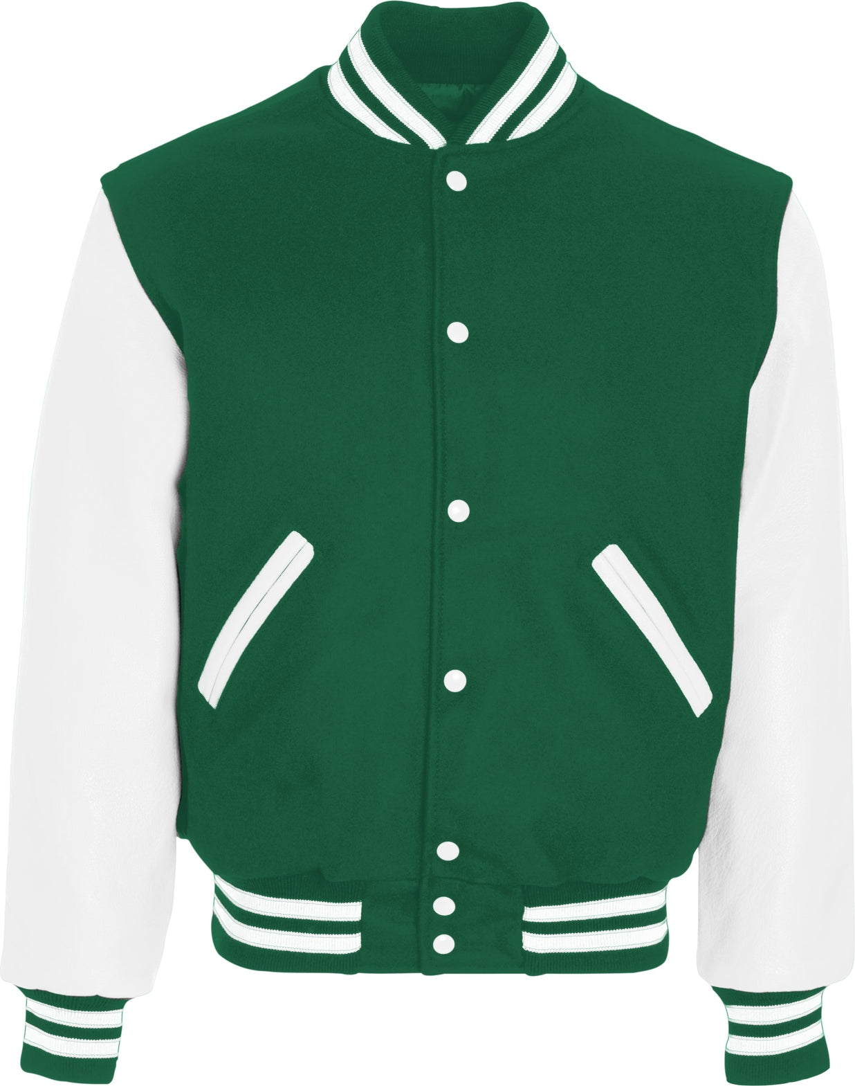 KELLY/WHITE VARSITY WOOL JACKET
