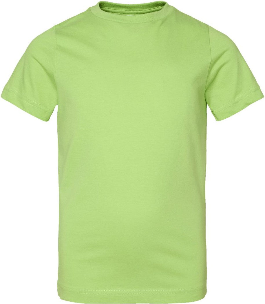 Front View of Key Lime Youth Fine Jersey Tee - 6101