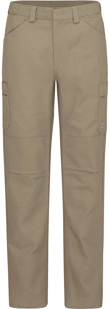 Front View of Khaki - 32I Shop Pants - PT2A