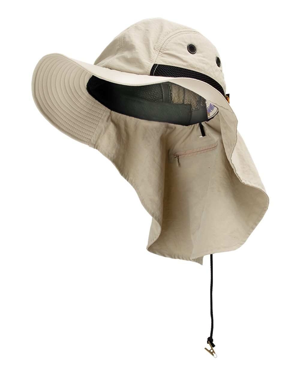 Front View of Khaki/ Black Extreme Conditions Neck Cap - XCM101