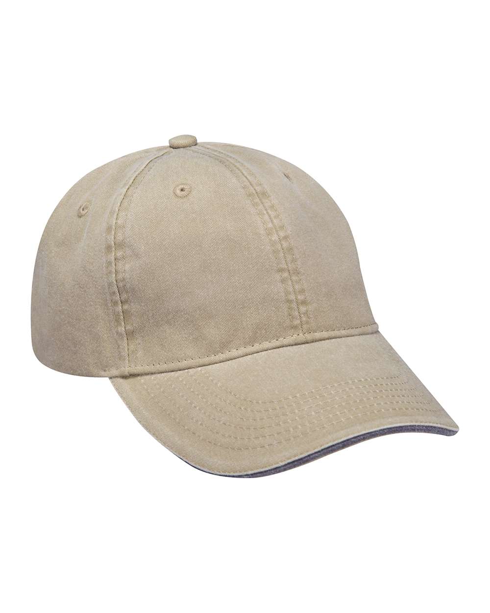 Front View of Khaki/ Black Icon Sandwich Cap - LP107