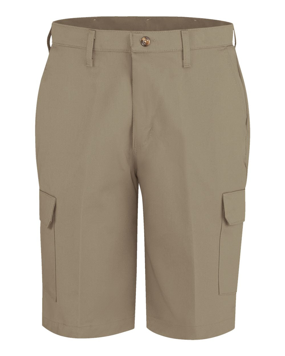Front View of Khaki Cargo Shorts - Extended Sizes - PC86EXT