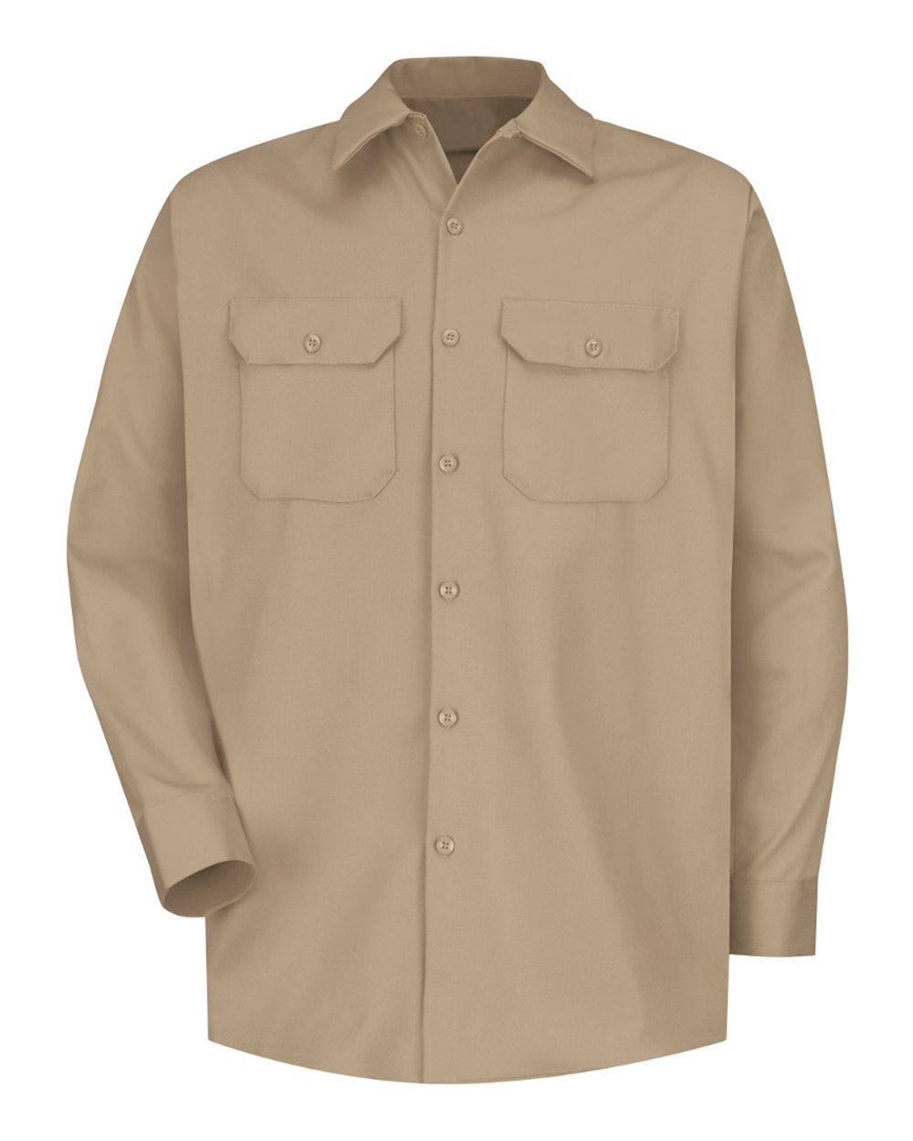 Front View of Khaki Deluxe Heavyweight Cotton Shirt - SC70