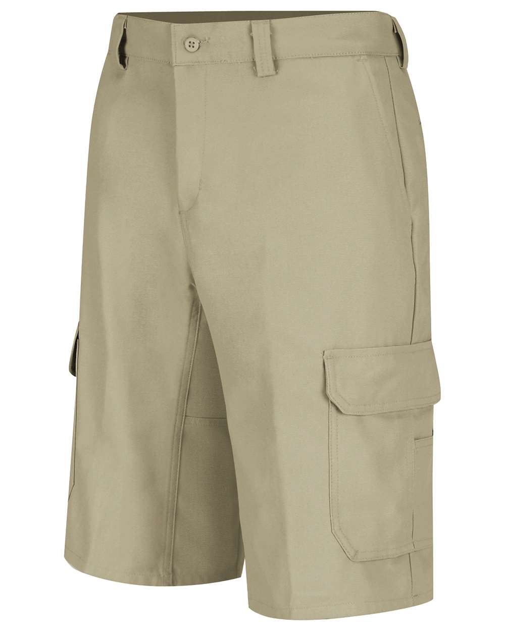 Front View of Khaki Functional Cargo Shorts - WP90