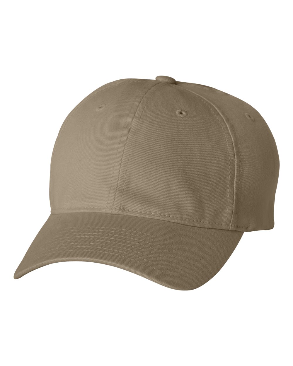 Front View of Khaki Garment-Washed Cap - 6997