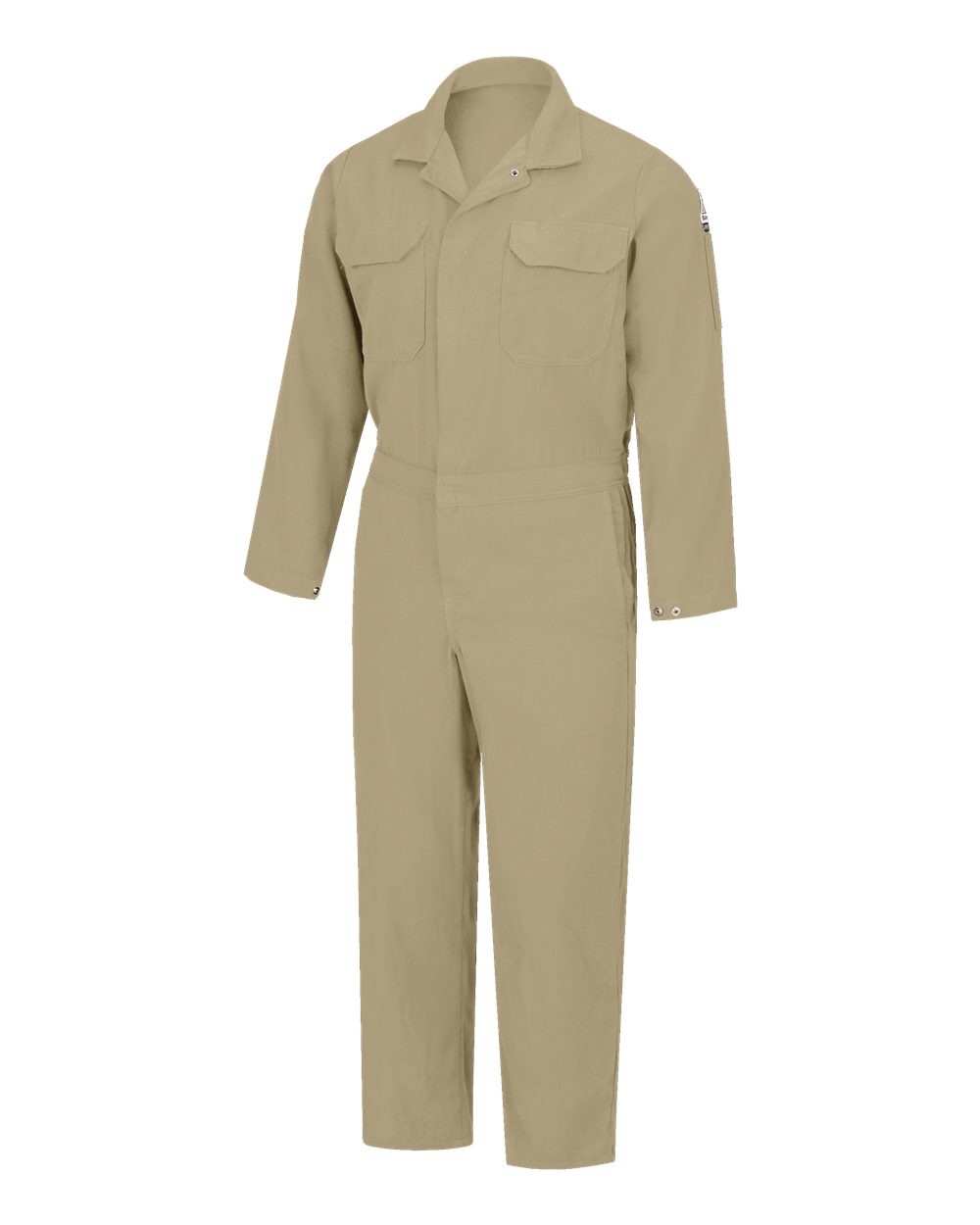 Front View of Khaki Midweight CoolTouch® 2 FR Deluxe Coverall - Tall Sizes - CMD6T-NEW