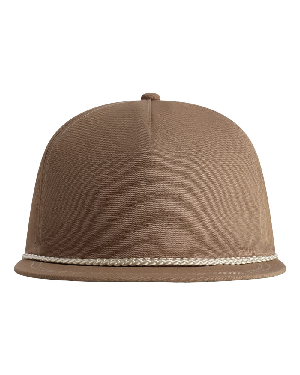 Front View of Khaki/ Off White The Original Rope Five-Panel Cap - DNA001