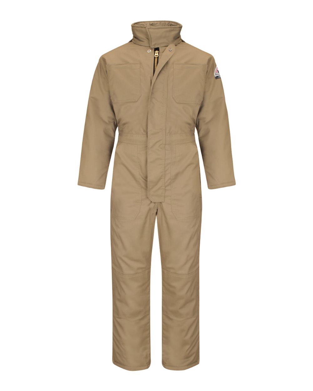Front View of Khaki Premium Insulated Coverall - EXCEL FR® ComforTouch - CLC8