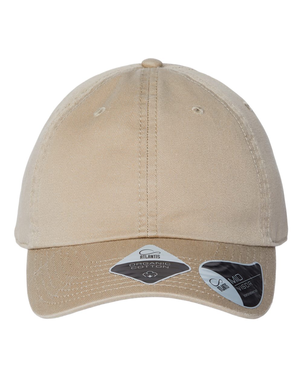 Front View of Khaki Sustainable Dad Hat - FRASER