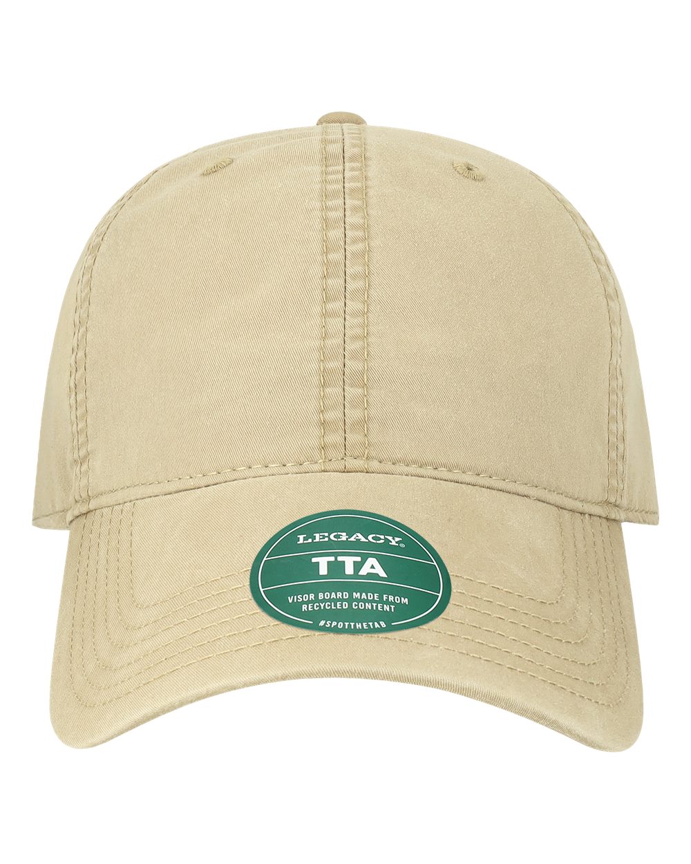 Front View of Khaki Terra Twill Cap - TTA