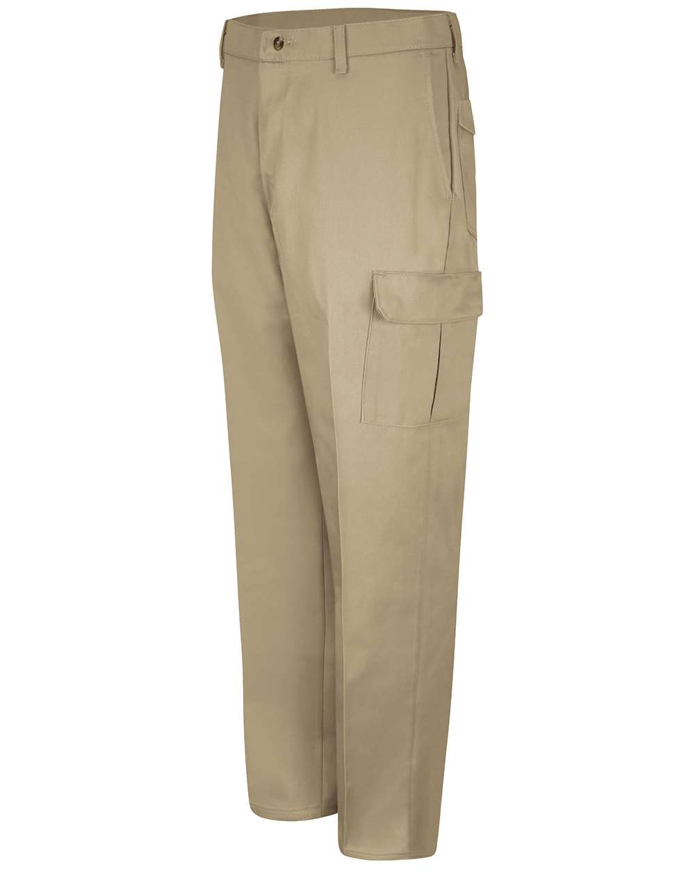 Front View of Khaki - Unhemmed Cargo Pants - PC76