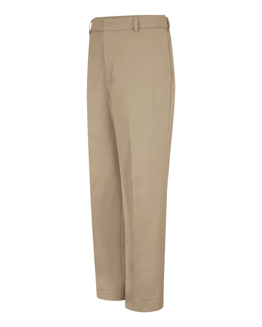 Front View of Khaki - Unhemmed Dura-Kap Industrial Pants - PT20
