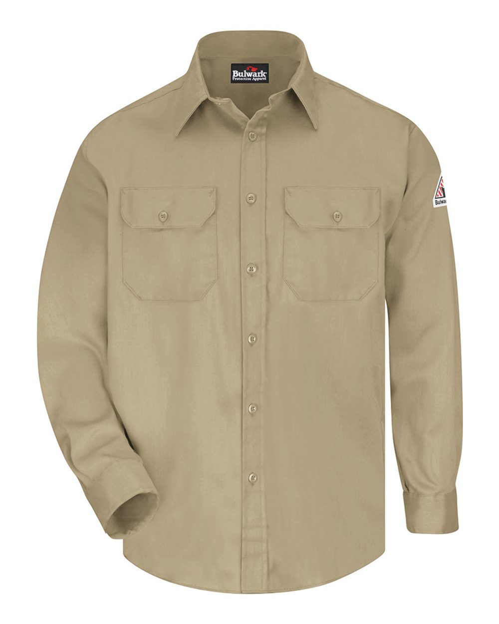Front View of Khaki Uniform Shirt - SLU8
