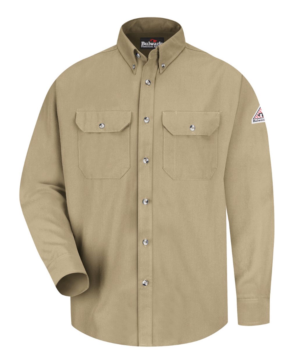 Front View of Khaki Uniform Shirt - SMU2