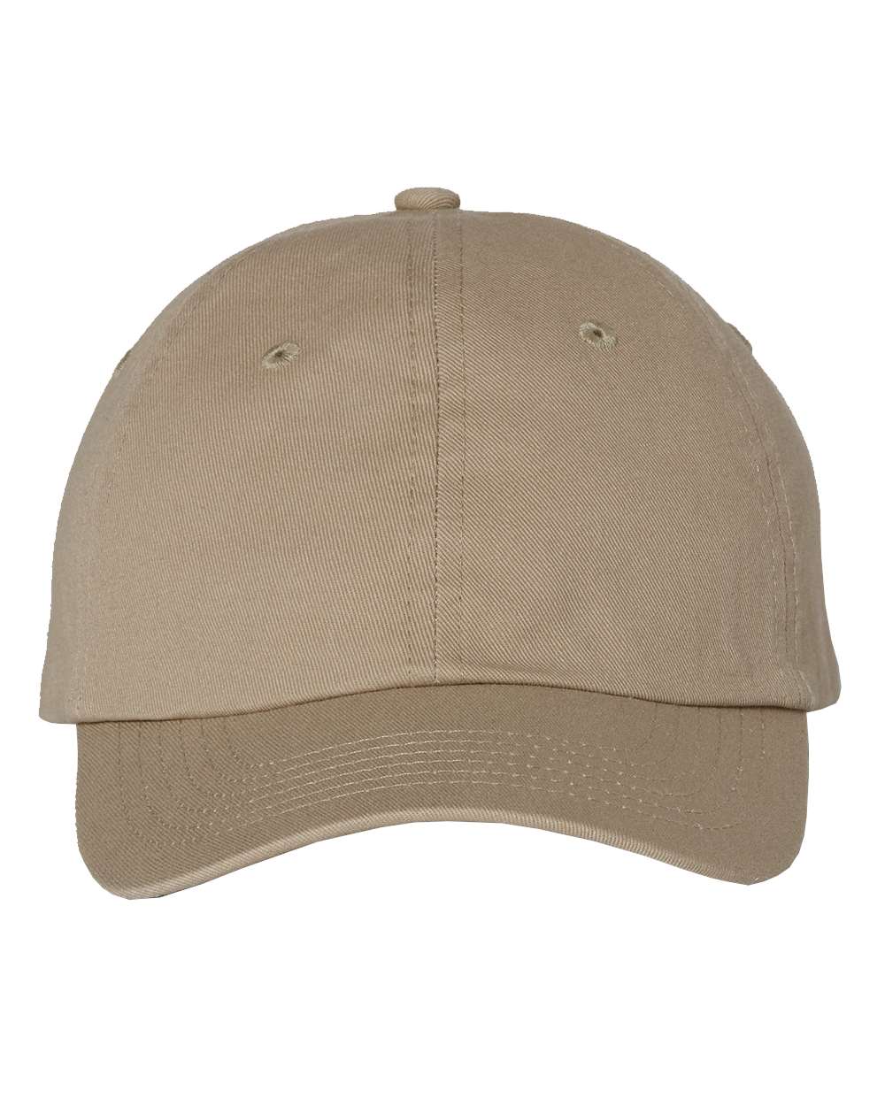 Front View of Khaki Youth Small Fit Bio-Washed Dad Hat - VC300Y