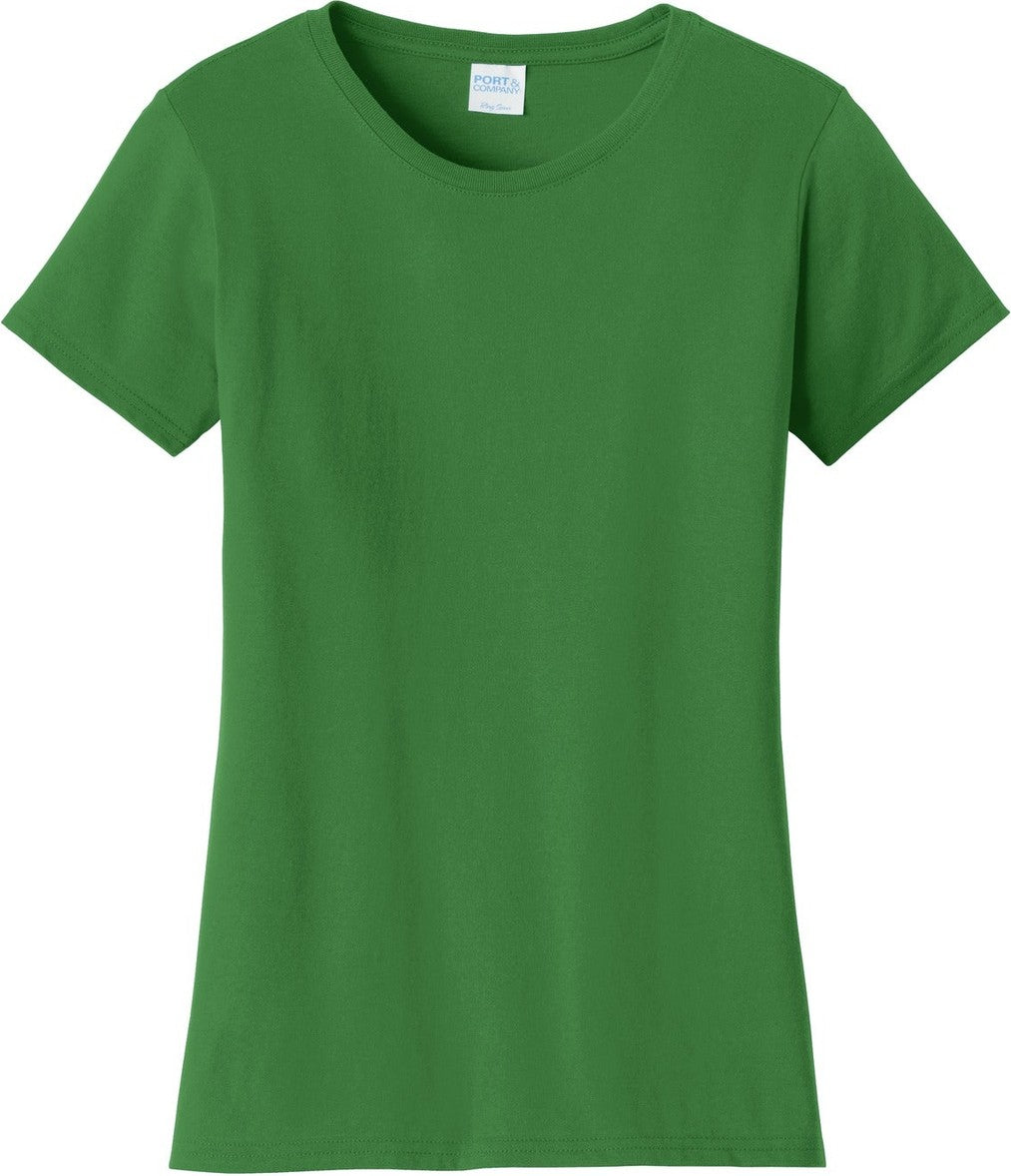 Front View of Kiwi Green Port & Co Women's Fan Favorite Tee. LPC450