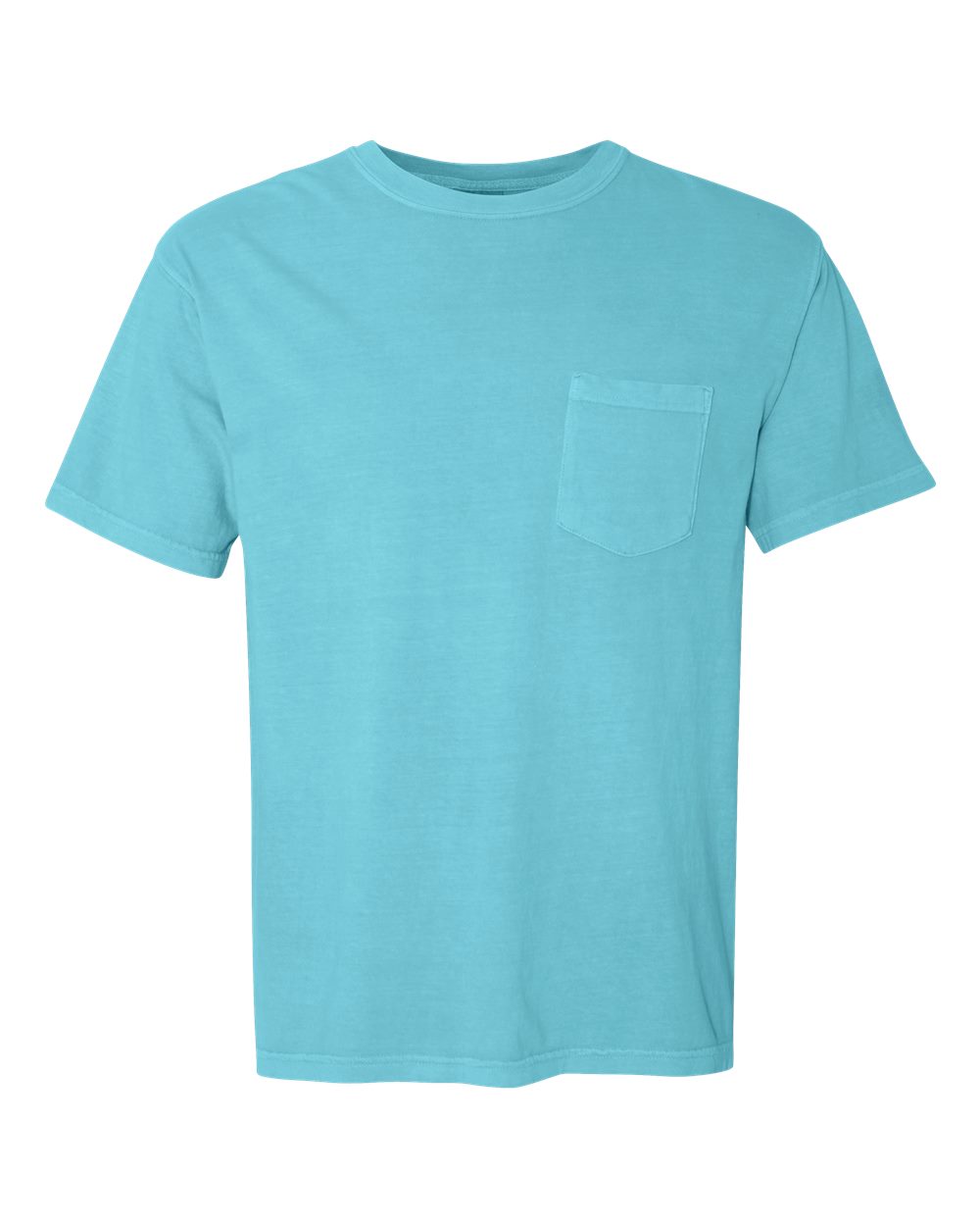 Front View of Lagoon Garment-Dyed Heavyweight Pocket T-Shirt - 6030