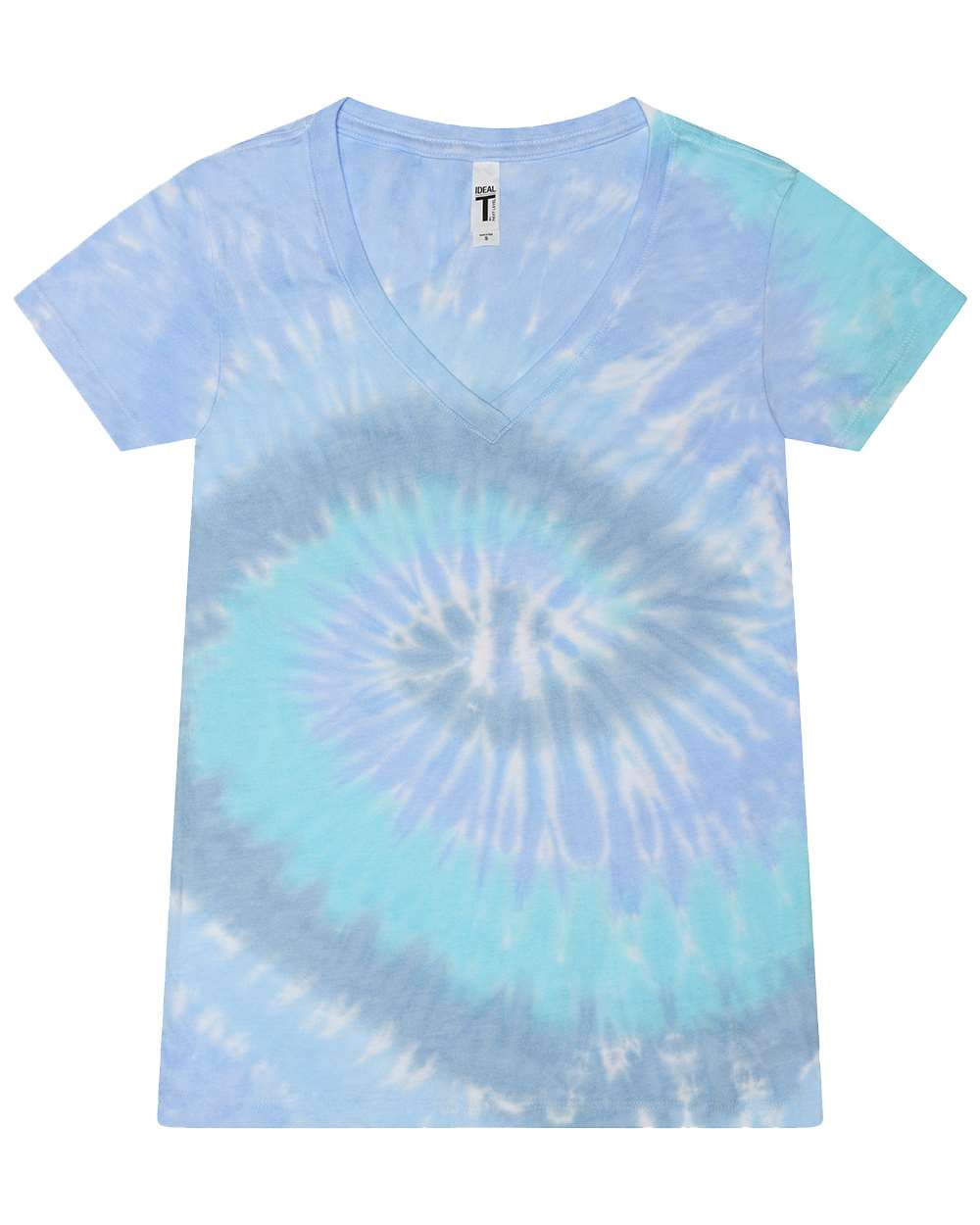 Front View of Lagoon Women&#39;s Tie-Dyed V-Neck T-Shirt - 1075