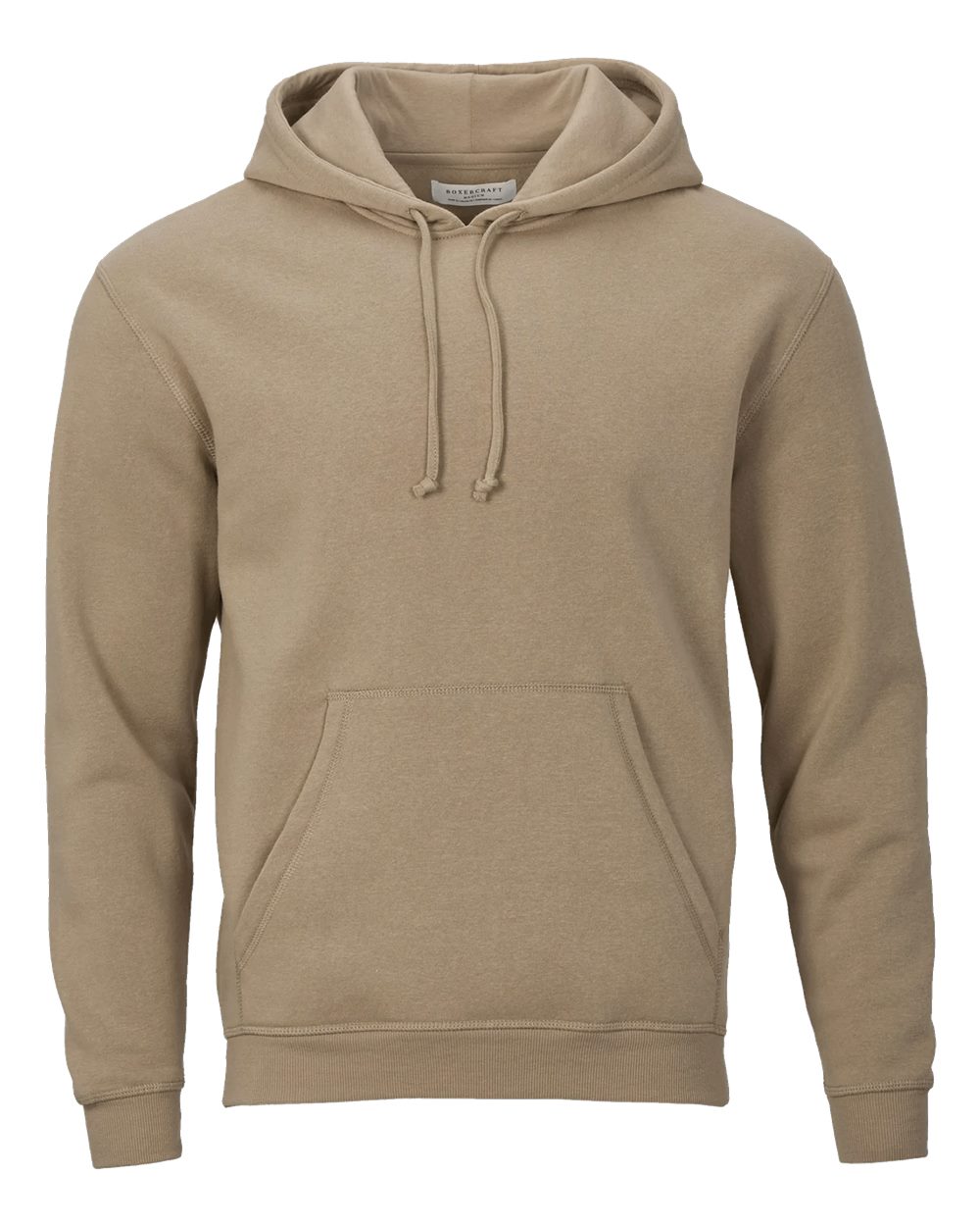 Front View of Latte Fleece Hooded Pullover - BM5302
