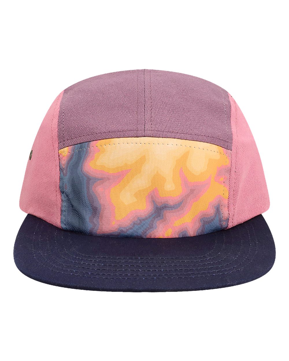 Front View of Lava Topo Five-Panel Camper Hat - CAMPER