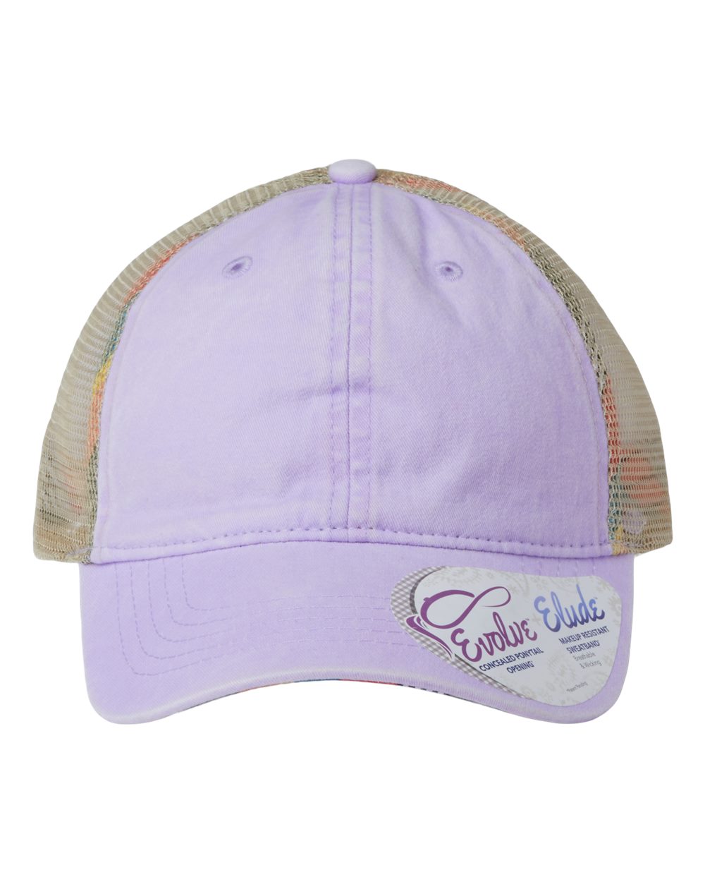 Lavender/ Stripes Women's Washed Mesh-Back Cap - TESS